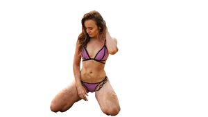 Womanin Purple Bikini Beachwear PNG image