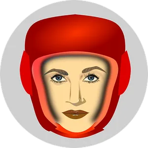 Womanin Red Helmet Graphic