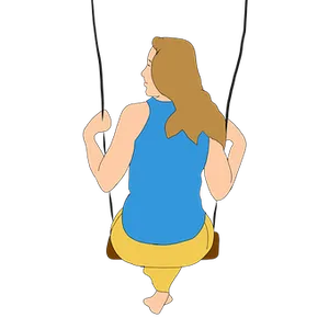 Womanon Swing Vector Illustration PNG image