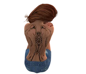 Womanwith Angel Wings Tattoo