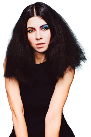 Womanwith Blue Eyeshadowand Black Hair PNG image