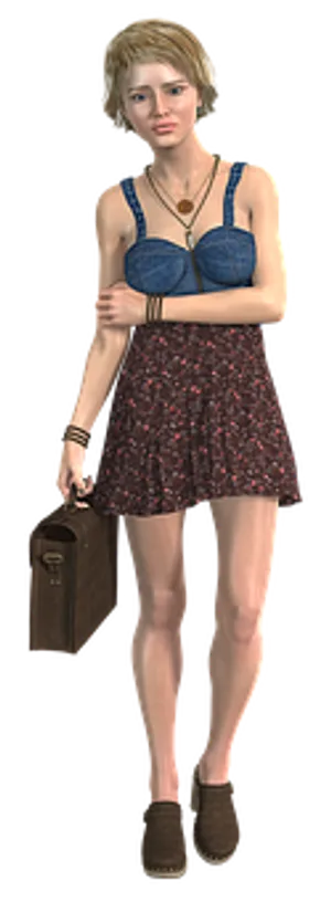 Womanwith Briefcase3 D Render