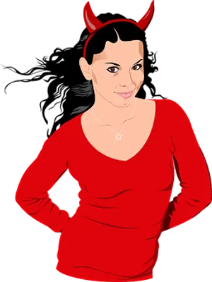 Womanwith Devil Horns
