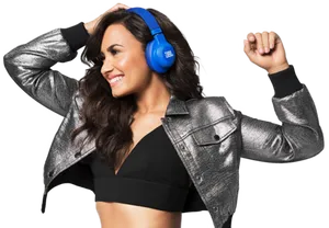 Womanwith Headphones Music Enjoyment PNG image