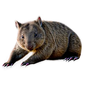 Wombat Illustration PNG Dnt