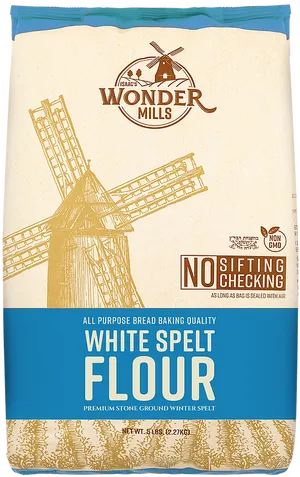 Wonder Mills White Spelt Flour Package PNG