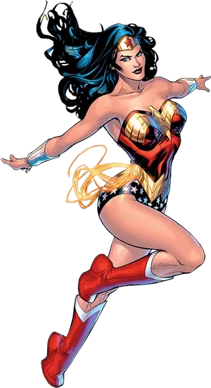 Wonder Woman Action Pose PNG