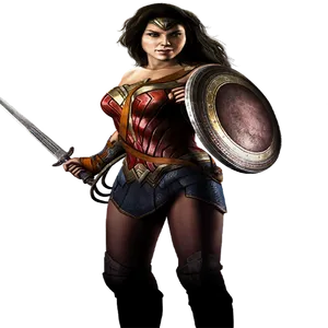 Wonder Woman Armored Stance PNG