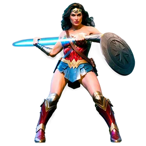 Wonder Woman Battle Stance PNG 05212024
