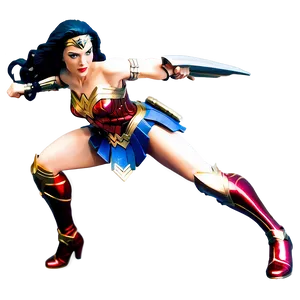 Wonder Woman Battle Stance PNG Fjd64