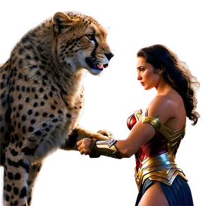 Wonder Woman Cheetah Fight Scene PNG 05212024 PNG