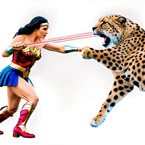 Wonder Woman Cheetah Fight Scene PNG Sta PNG