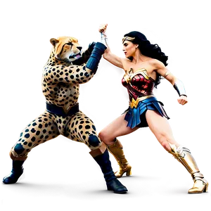 Wonder Woman Cheetah Fight Scene PNG Whb PNG