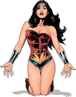 Wonder Woman Classic Comic Pose PNG
