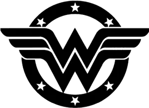 Wonder Woman Logo Blackand White PNG image