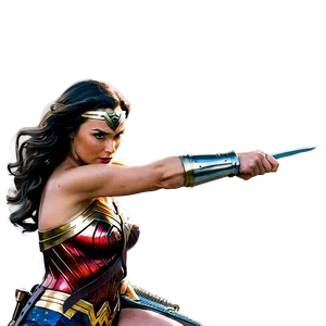 Wonder Woman Sword Pose PNG 05212024