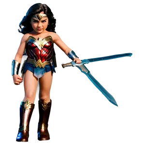 Wonder Woman Sword Pose PNG Pmu