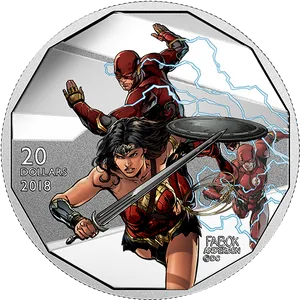 Wonder Womanand Flash Action Comic Art2018 PNG