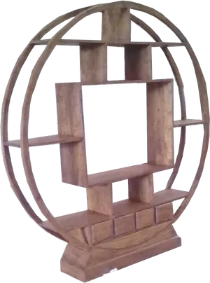 Wooden Armillary Sphere Stand PNG image