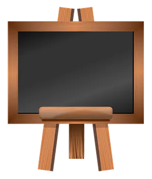 Wooden Artist Easelwith Blank Canvas PNG