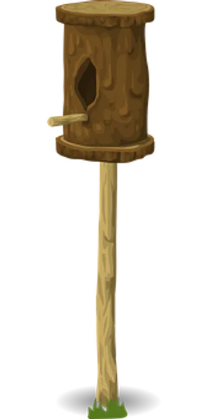 Wooden Birdhouseon Stand