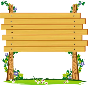 Wooden Blank Signboard Nature Background PNG image