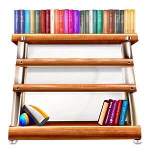 Wooden Bookshelf Illustration PNG Xrk