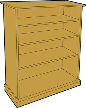 Wooden Bookshelf Vector Illustration