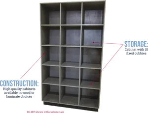 Wooden Cabinetwith Cubbies Storage Solution PNG image