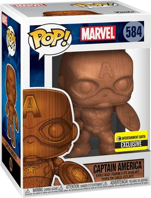 Wooden Captain America Funko Pop PNG image