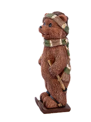 Wooden Carved Bear Figurine