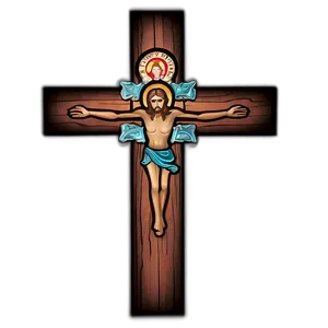 Wooden Catholic Cross Graphic Png 06122024 PNG image