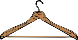 Wooden Clothes Hanger Illustration PNG