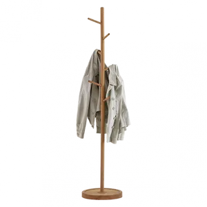 Wooden Coat Rack With Jacket PNG