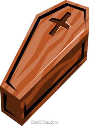 Wooden Coffin Cartoon Illustration PNG image