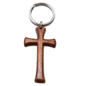 Wooden Cross Keychain PNG 05252024 PNG
