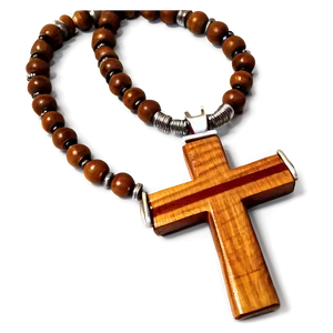 Wooden Cross Necklace PNG 05252024 PNG