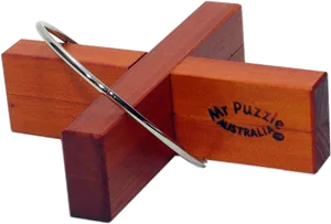 Wooden Cross Puzzlewith Metal Bolt PNG image