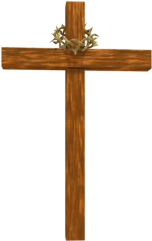 Wooden Crosswith Crownof Thorns PNG