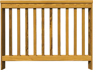 Wooden Deck Railing Section PNG