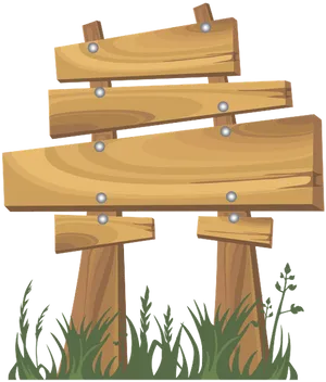 Wooden Direction Signs Vector PNG