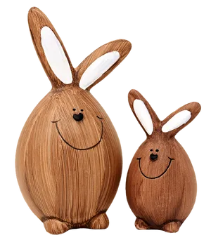 Wooden Easter Bunny Figurines