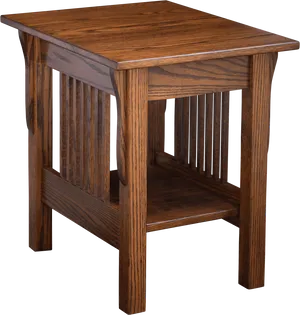 Wooden End Table Mission Style PNG image