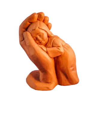 Wooden Figurine Stretching Pose
