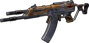 Wooden Finish Assault Rifle PNG