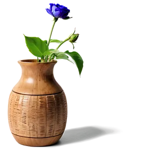 Wooden Flower Vase PNG 1