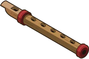 Wooden Flute Illustration PNG image