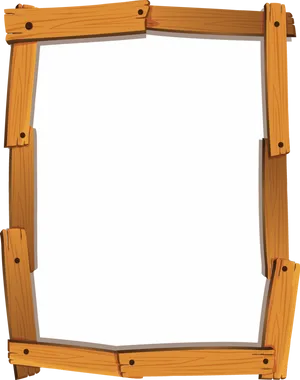 Wooden Frame Cartoon Style PNG image