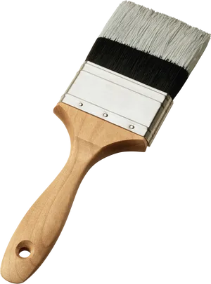 Wooden Handle Paint Brush Isolated