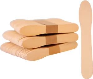 Wooden Ice Cream Spoons Stacked PNG